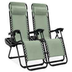 Best Choice Products Set of 2 Adjustable Steel Mesh Zero Gravity Lounge Chair Recliners