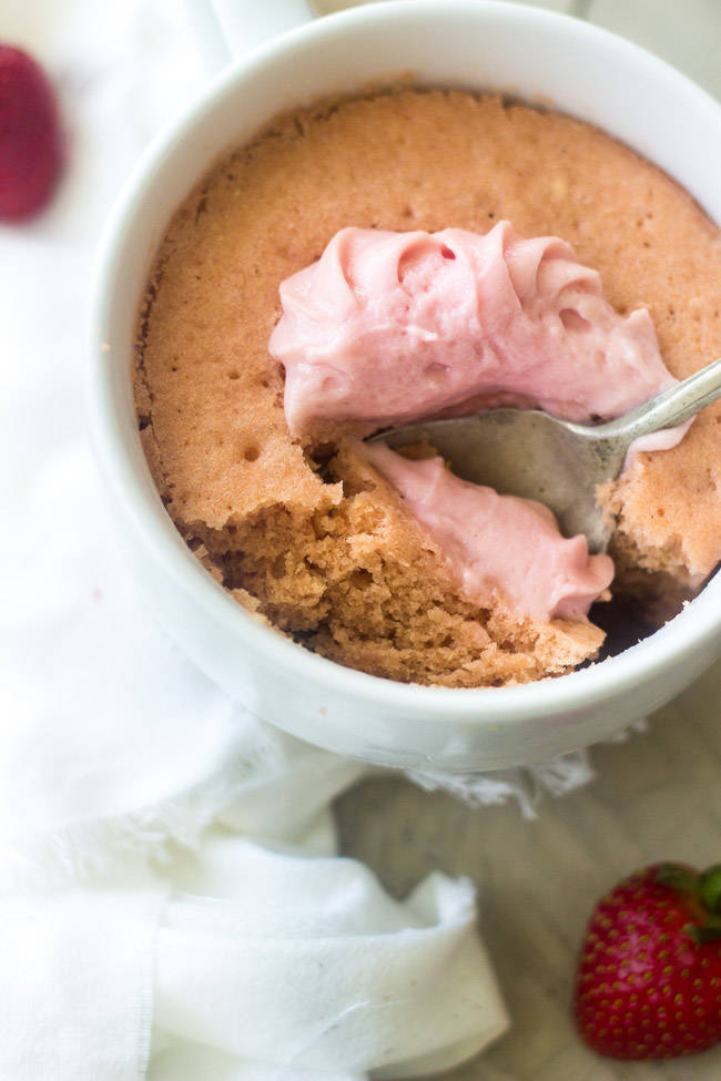 Mug Desserts Strawberry Protein Cake