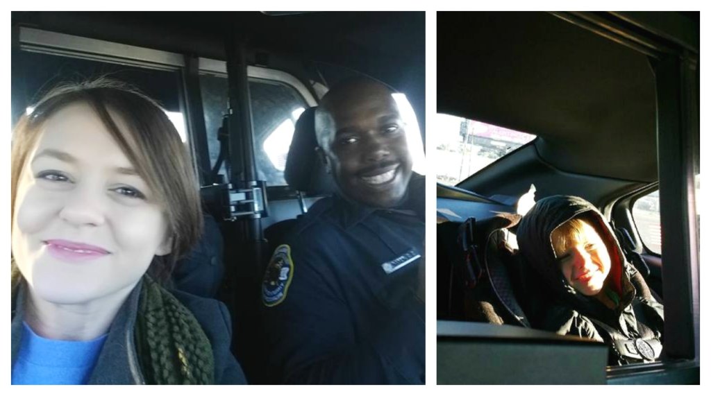 Cop Drives Kids to School