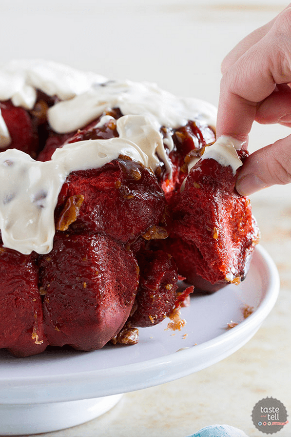 Dessert For Breakfast Red Velvet Pull Apart Bread