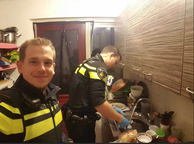 Paramedics Wash Dishes