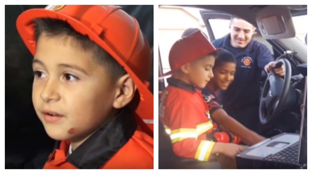 Firefighters Help Kid Make Friends
