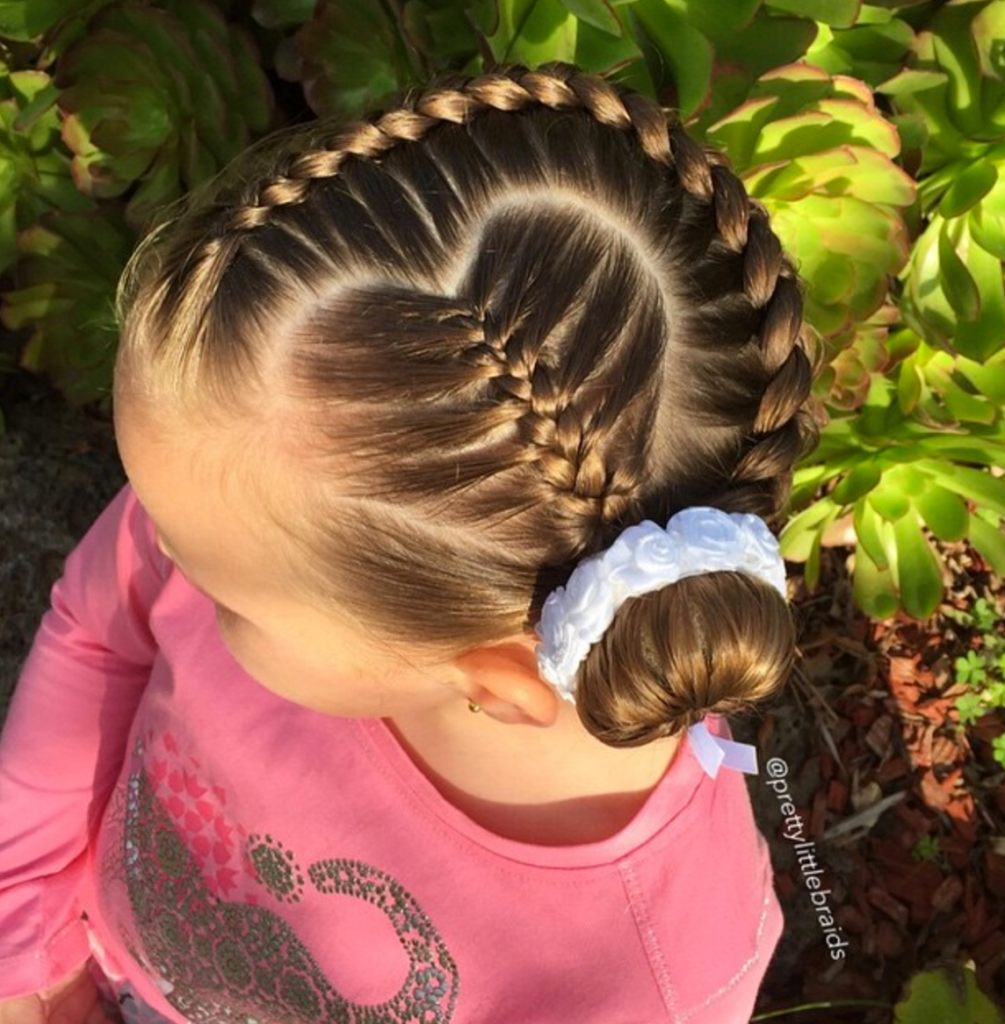 heart braid side bun