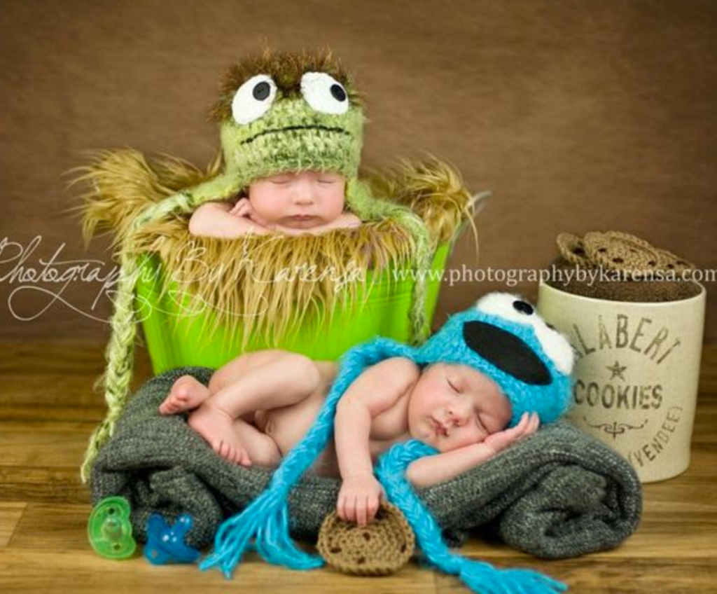 cute twin baby photos cookie monster oscar grouch