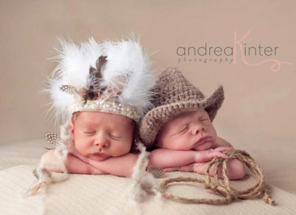 cute twin baby photos cowboy indian