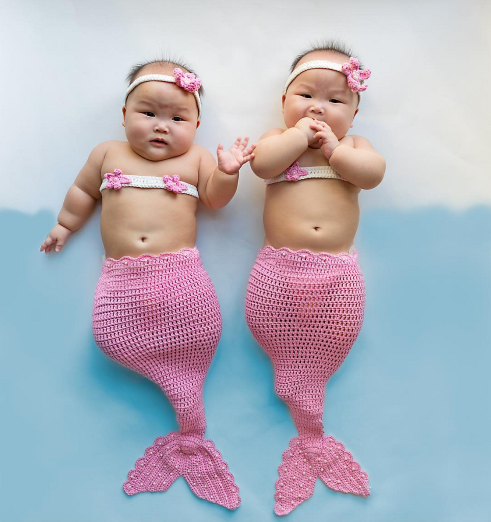 cute twin baby photos mermaids
