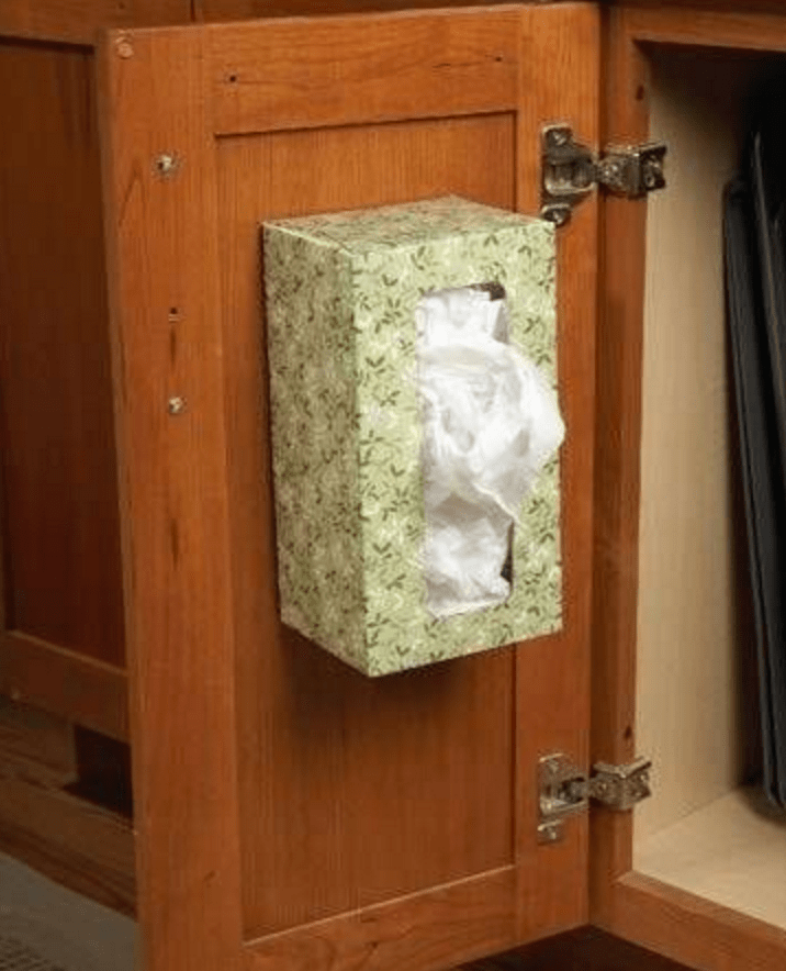 trash bag storage tissue box