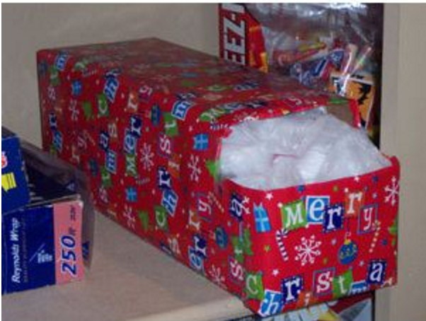 trash bags soda box