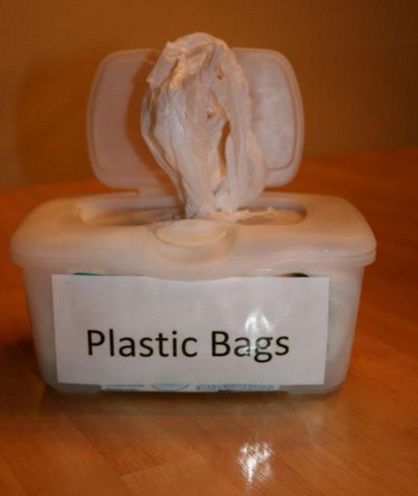 trash bag storage baby wipes