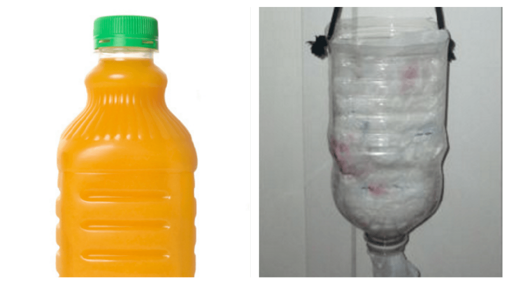 trash bag storage juice container