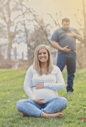 Maternity Photobombs Beer Belly
