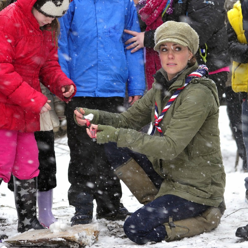 Kate Middleton Casual Outfit Boots Camp Winter Hat