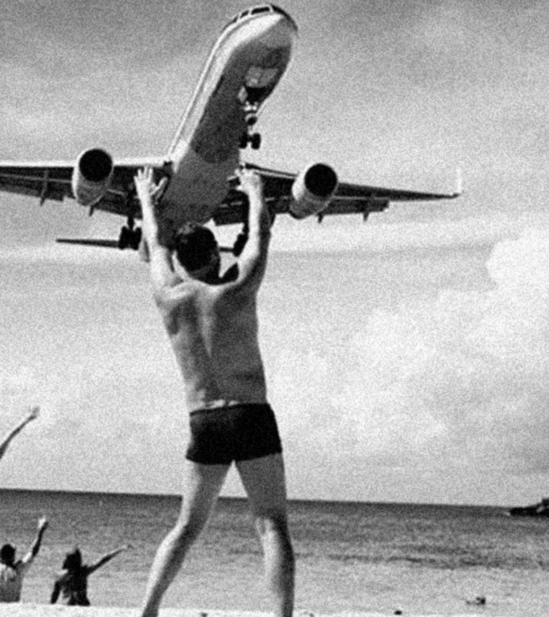 Beach Illusions Grabbing Plane