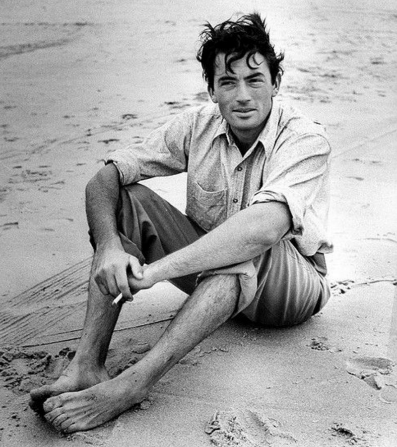 Celebrity Beach Photos Gregory Peck On Beach