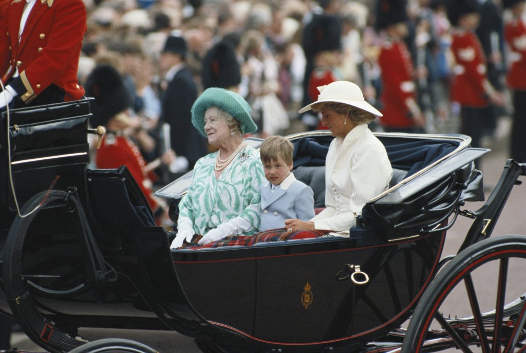 Prince William Princess Diana Queen Mother Trooping The Colour 1988