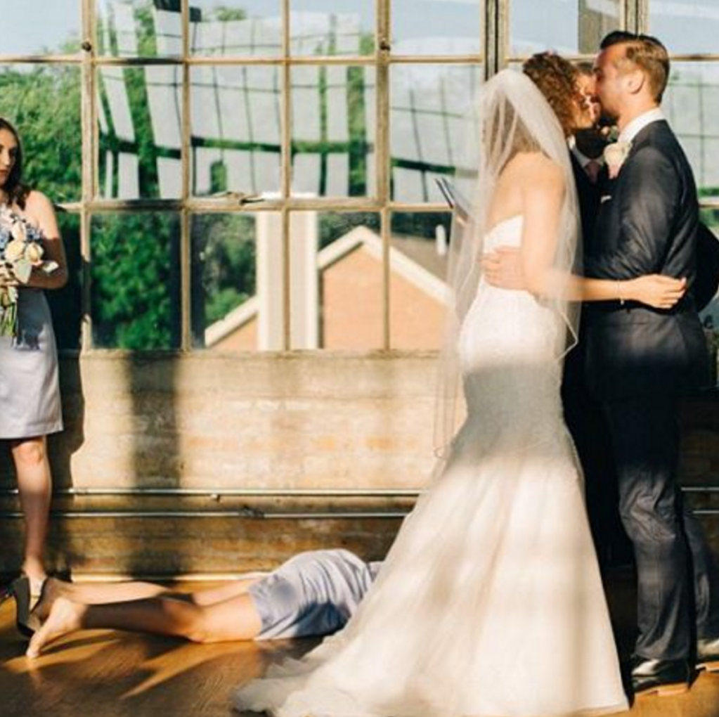 Wedding photo fainting