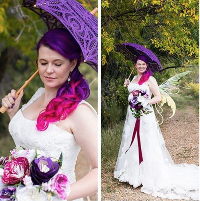 Brides with rainbow hair