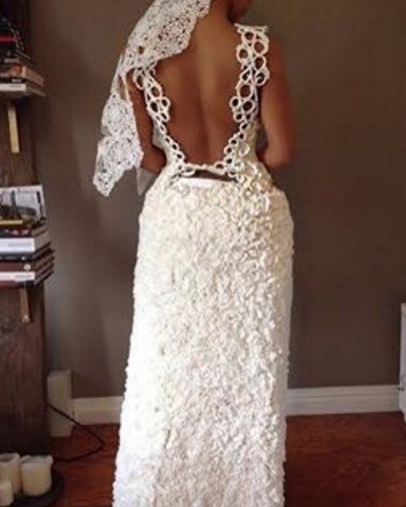 Toilet Paper Wedding Dress Open Back