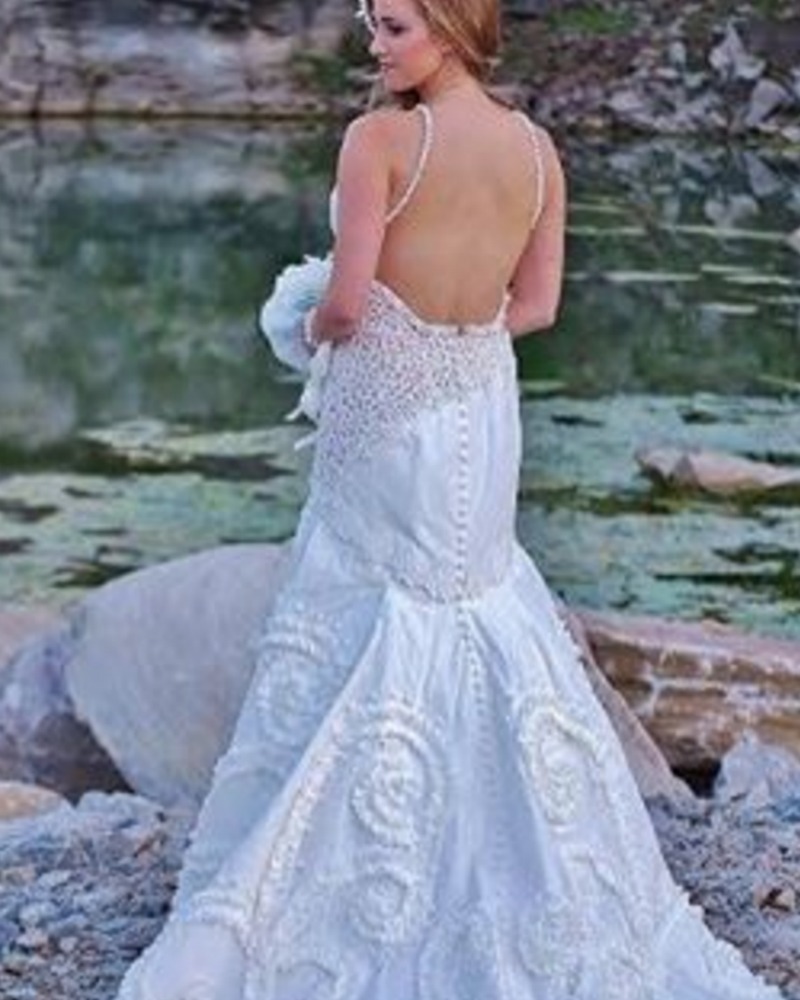 Toilet Paper Wedding Dress Swirly Low Back