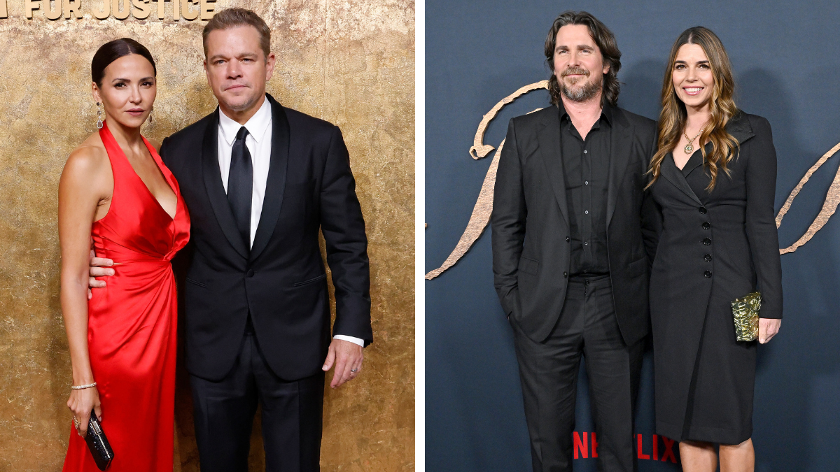 Matt Damon and Luciana Damon ; Christian Bale and Sibi Blazic