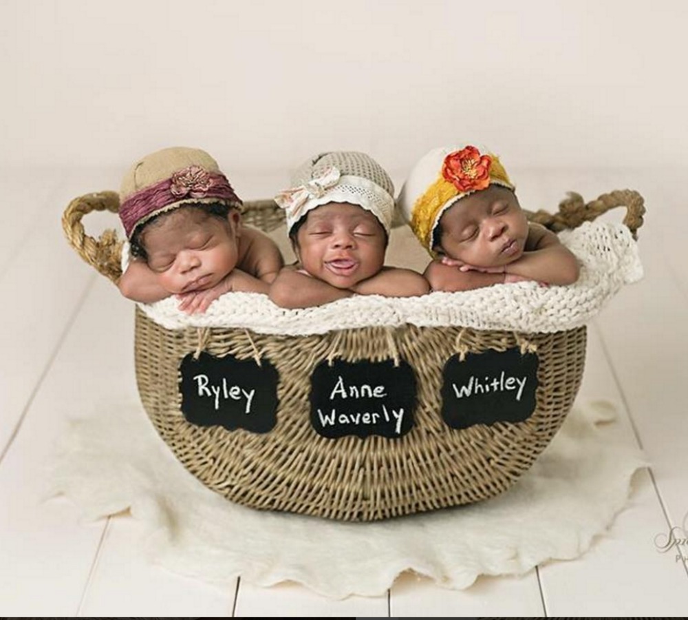 Adorable Multiples Photo Shoot Basket Hats