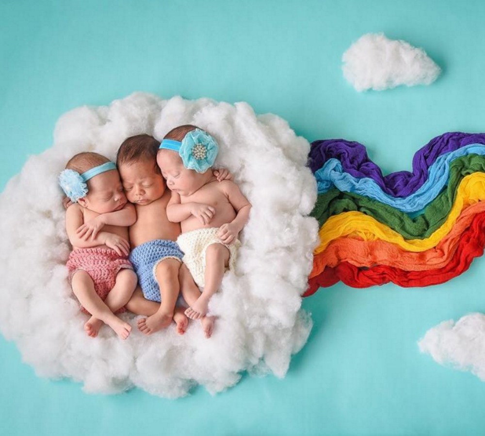 Adorable Multiples Photo Shoot Rainbow