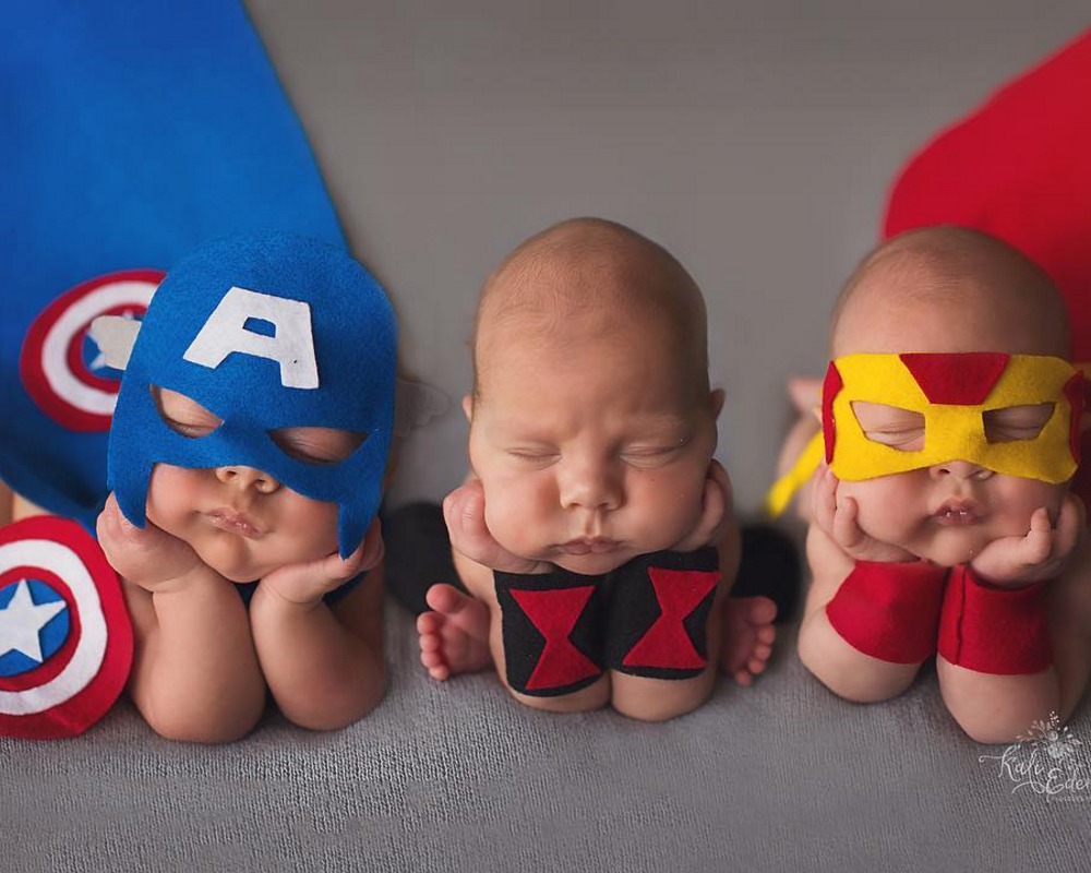 Adorable Multiples Photo Shoot Superheroes