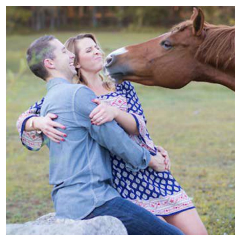 Engagement Photobombs Horse