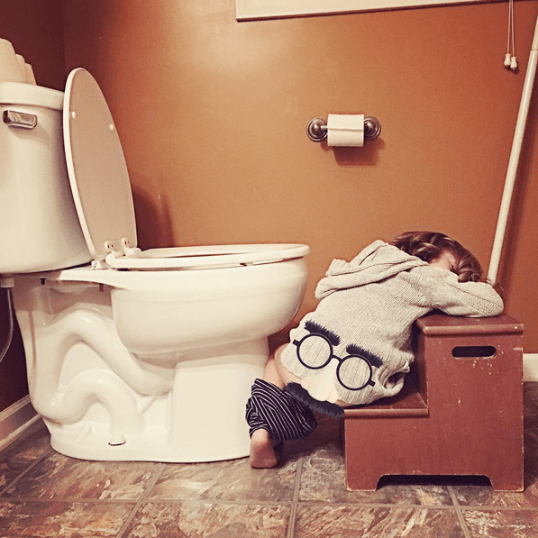 Kids Sleeping Positions Bathroom Steps
