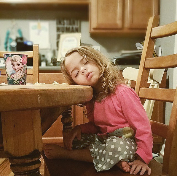 Kids Sleeping Positions Dinner Table