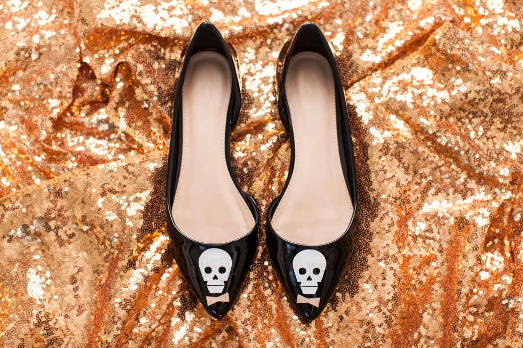 Skull Bowtie Shoe Stickers