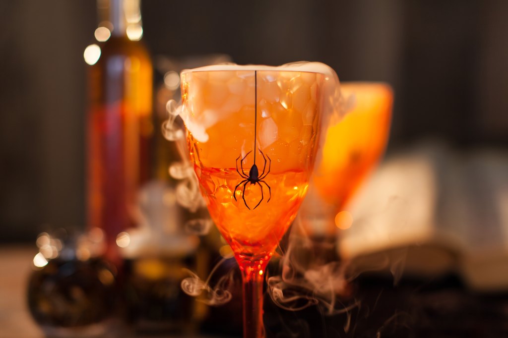 Spider Hanging Off Drink