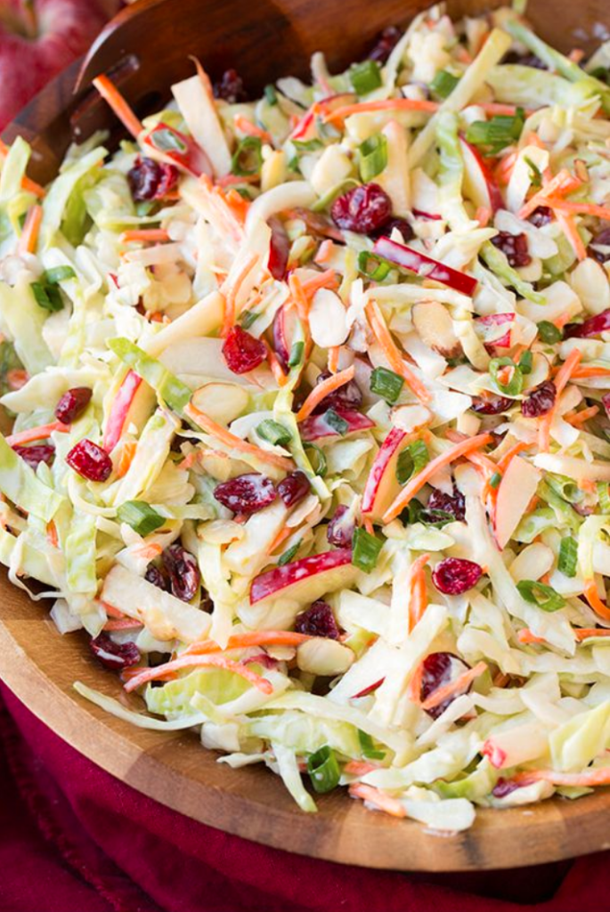 Thanksgiving Side Dishes Apple Cranberry Almond Coleslaw