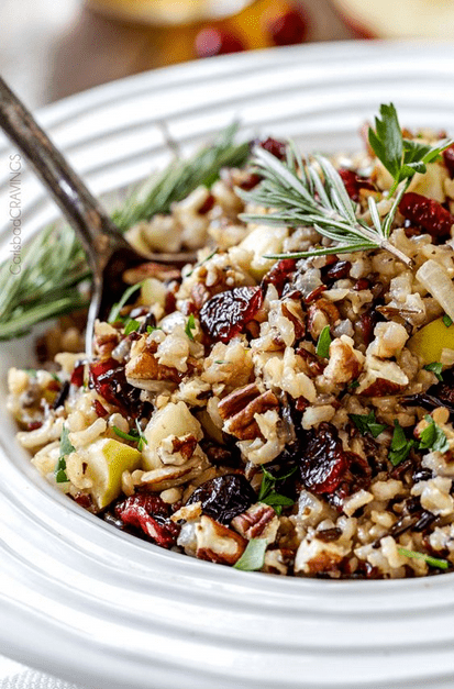 Thanksgiving Side Dishes Cranberry Apple Pecan Wild Rice Pilaf