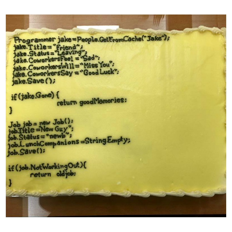 Farewell Cakes Programming