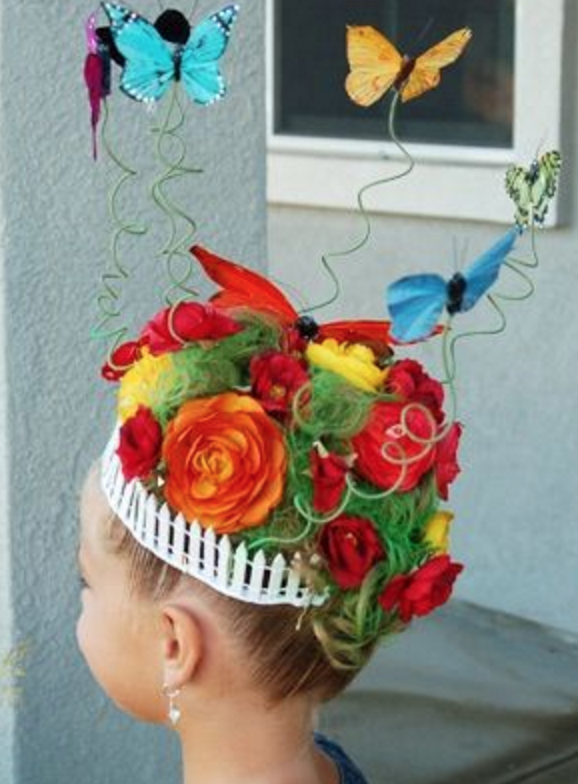 crazy hair day floral garden