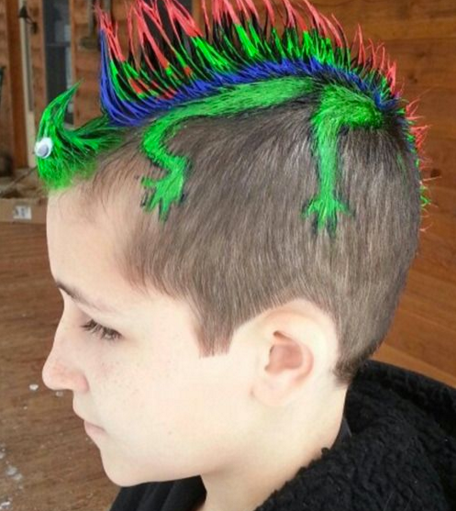 crazy hair day iguana