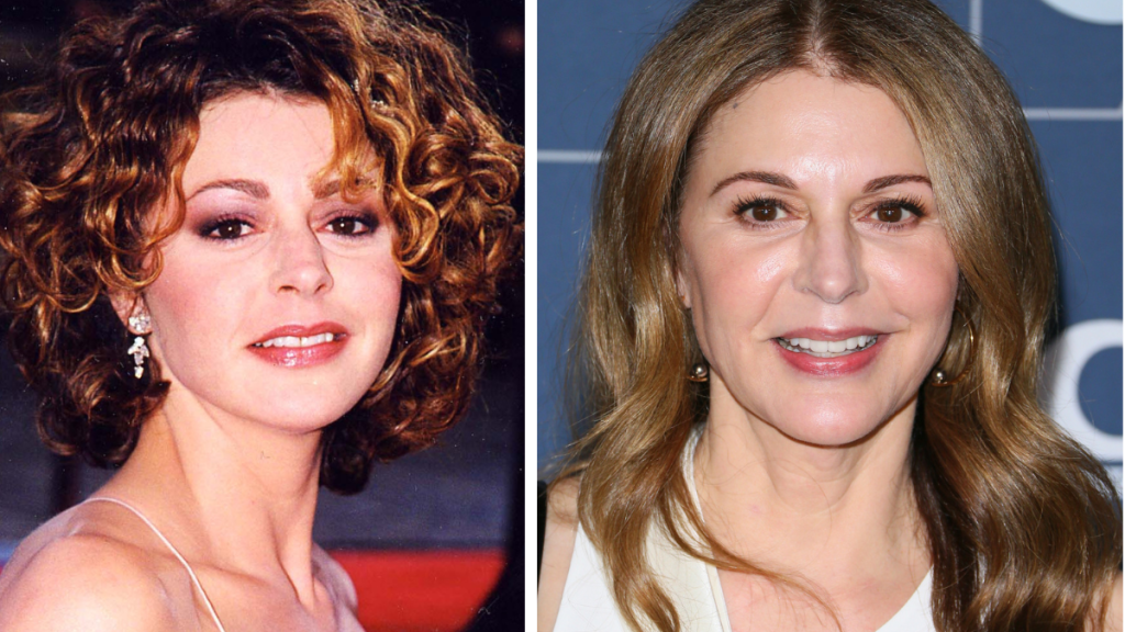 Jane Leeves pictured in 1998 and 2020