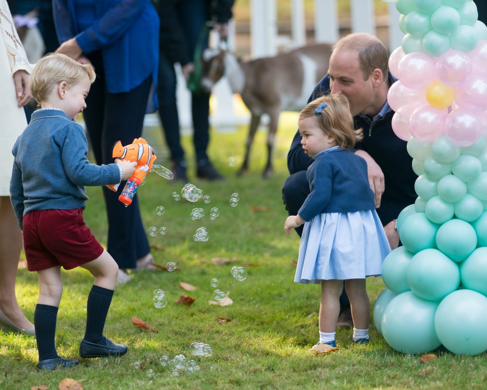 Princess Charlotte and George Playing Bubbles