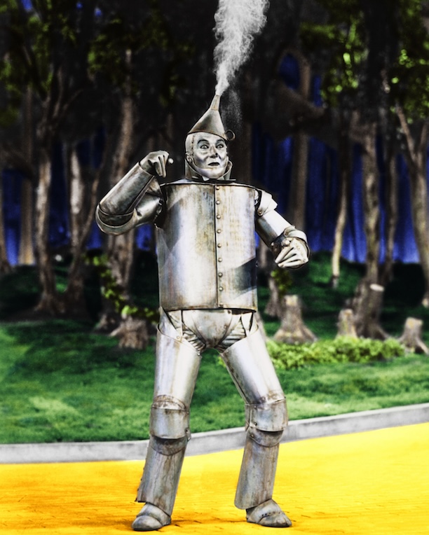 American actor Jack Haley (1898 - 1979) as Hickory/The Tin Man in 'The Wizard of Oz', 1939. (Wizard of Oz behind the scenes)