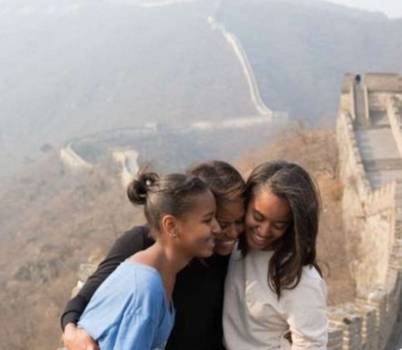 First Ladies As Moms Obama Great Wall