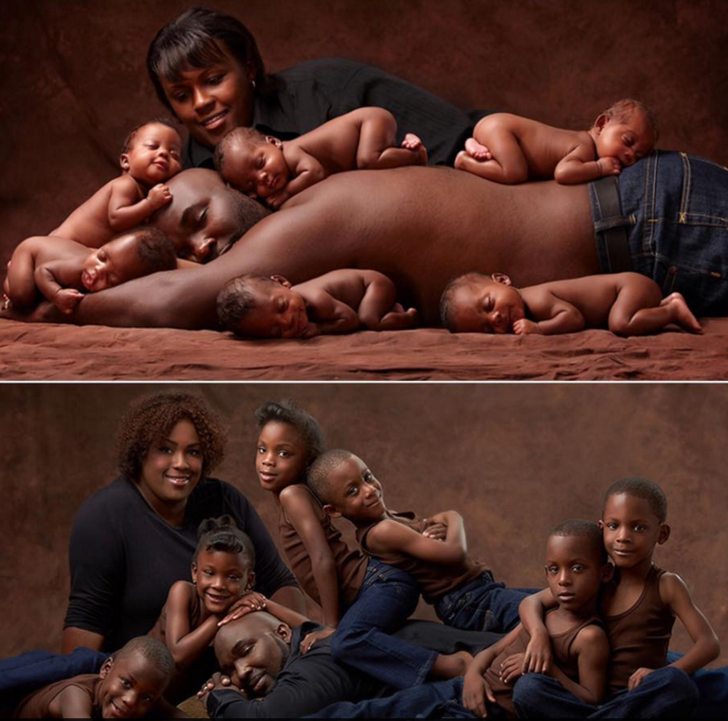 Siblings Recreated Photo Sextuplets