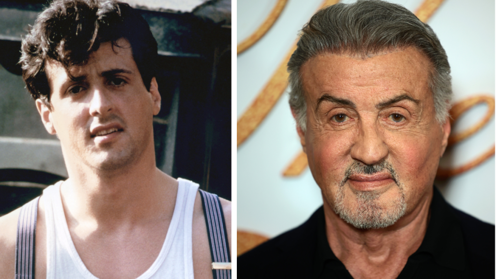 Sylvester Stallone in 1978 and 2023