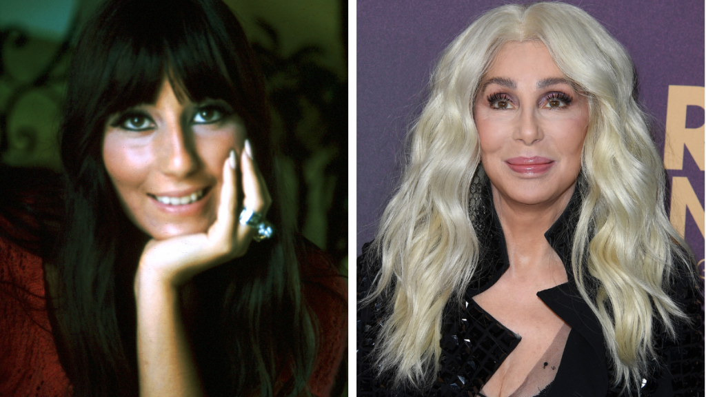 Cher in 1970 and 2023