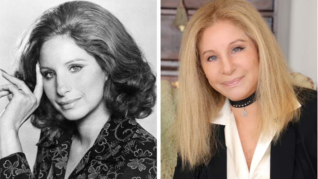 Barbra Streisand in 1973 and 2023