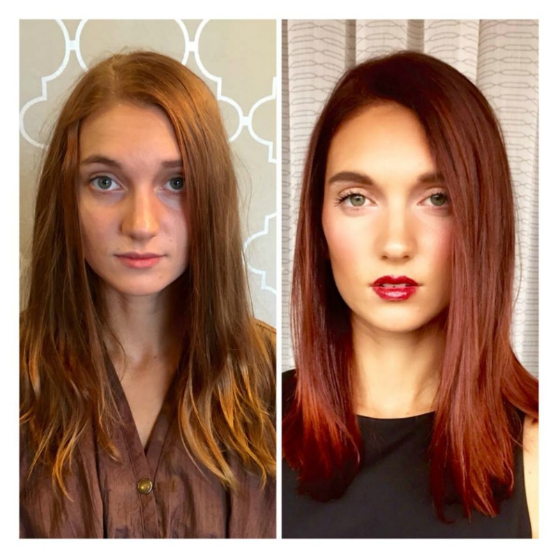 Hair Transformations Light Red To Dark Red