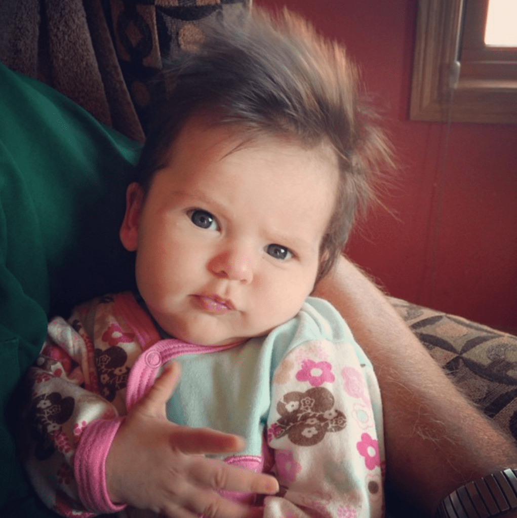 babies born with tons of hair girl