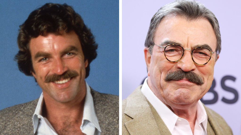 Tom Selleck in 1980 and 2017