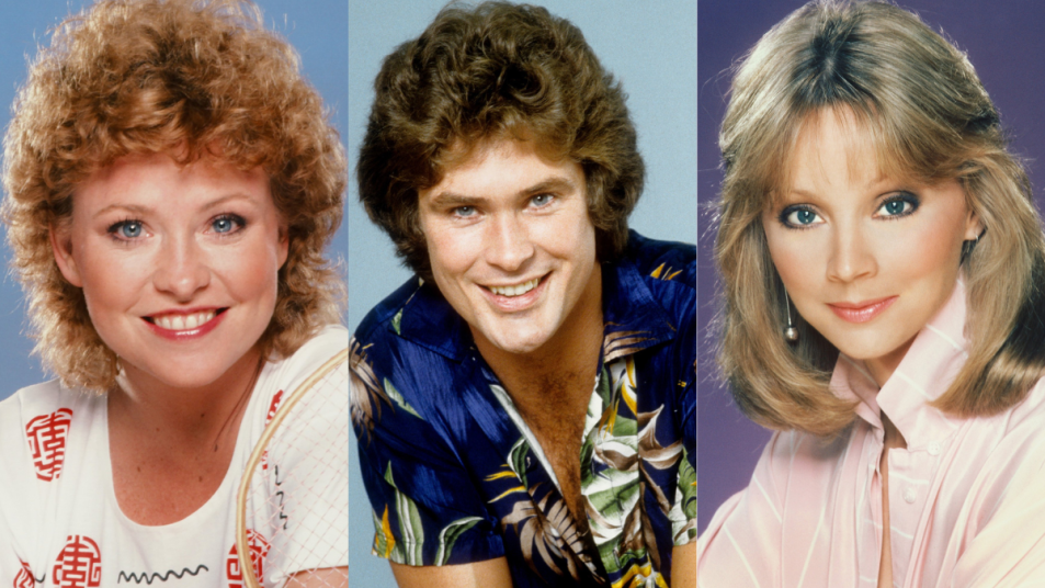 Lauren Tewes, David Hasselhoff and Shelley Long