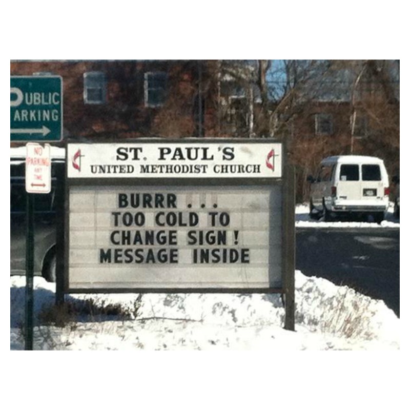 Funny Church Signs Cold